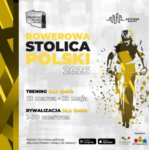 Plakat zapowiadający trening w ramach Rowerowej Stolicy Polski 2026
